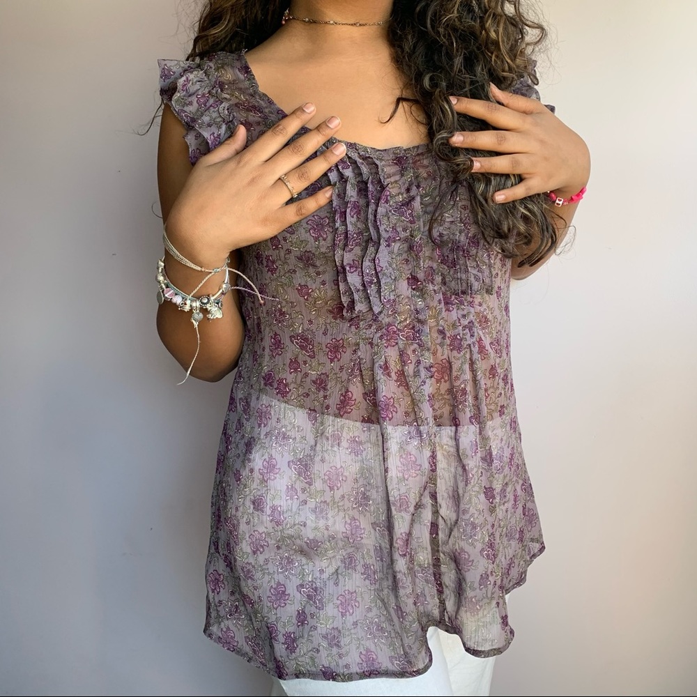 Converse One Star Purple Sheer Top